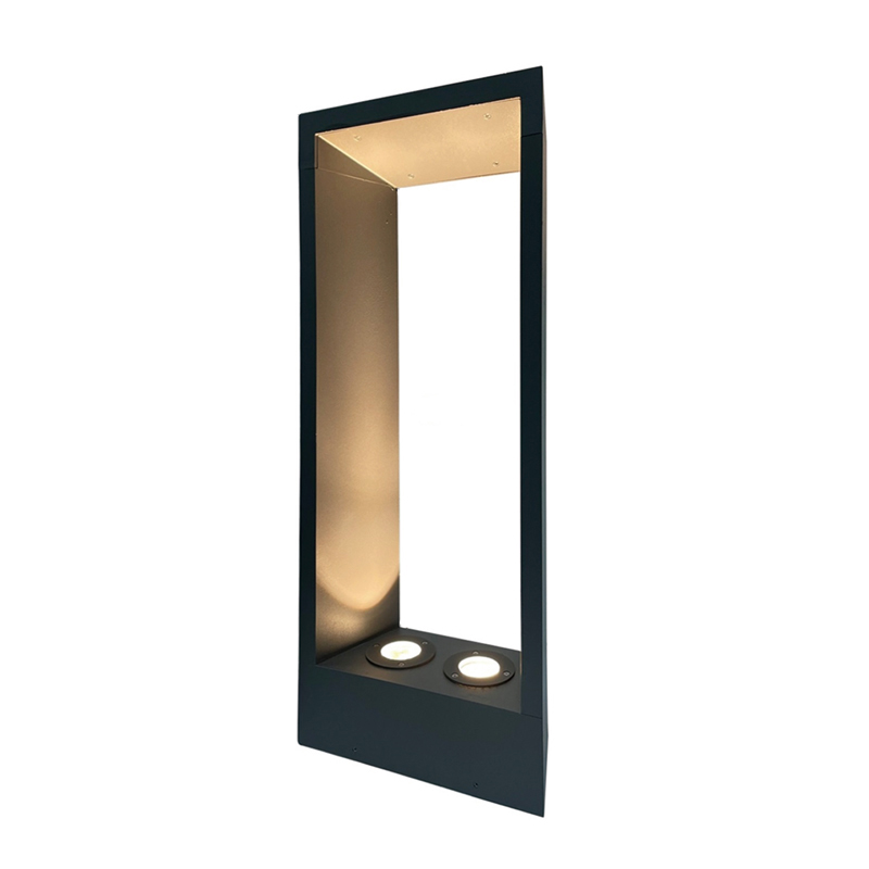 DDK-LL204 Luce da giardino trapezoidale grigia per prati